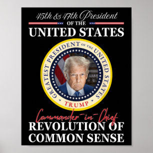 Affiche Commandant en chef de Trump 45 47 Révolution de