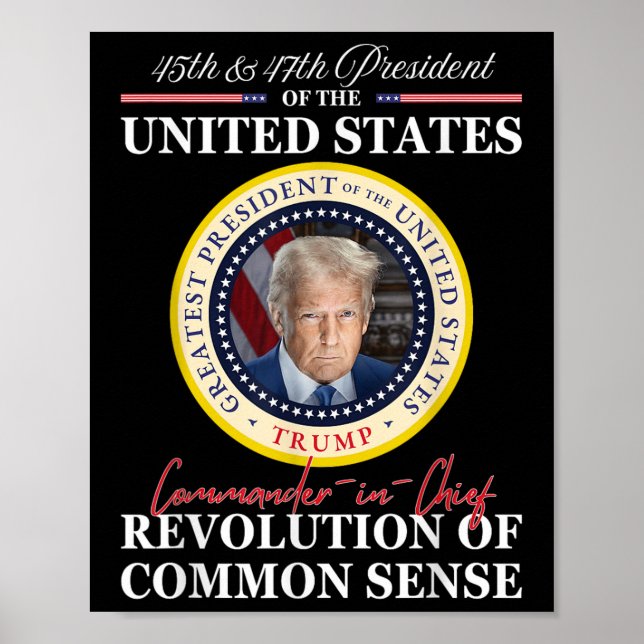 Affiche Commandant en chef de Trump 45 47 Révolution de (Devant)