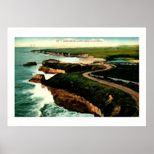Affiche Commande de côte, Santa Cruz, cru de la Californie