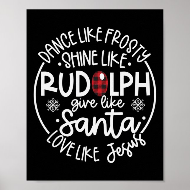 Affiche Comme Frosty Shine Comme Rudolph Love Comme Jesus  (Devant)