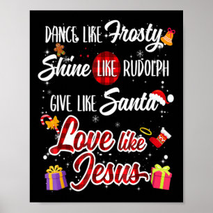 Affiche Comme Frosty Shine Rudolph Donner Père Noël Amour