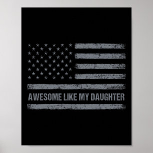 Affiche Comme Ma Fille Drapeau Usa Drapeau 4 juillet Pare