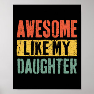 Affiche Comme Ma Fille Retro Hommes Papa Drôle Fête des pè