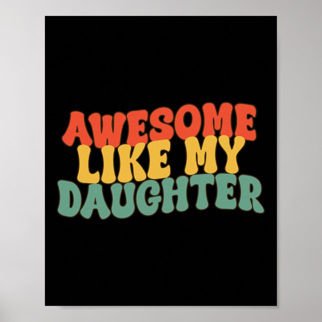 Affiche Comme Ma Fille Retro Papa Drôle Pères (Devant)