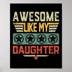 Affiche Comme Mon Fille Cadeaux Papa Hommes Père Fête des 