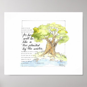 Affiche "Comme un arbre planté au bord de l'eau" - Art mur