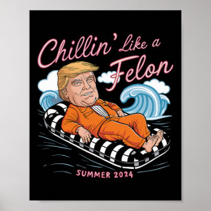 Affiche Comme Un Felon Trump 2024 Dons D'Été Drôle