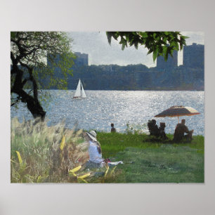 Affiche COMME UN SEURAT PEINTURE Riverside Park NYC