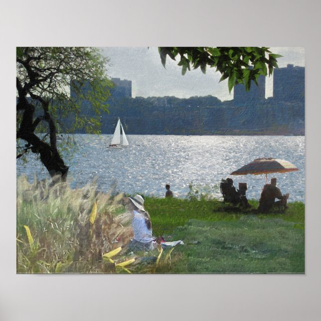 Affiche COMME UN SEURAT PEINTURE Riverside Park NYC (Devant)