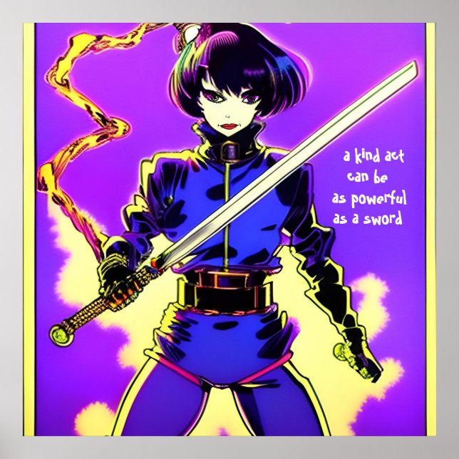 Affiche Comme une épée. Texte modifiable. (Devant)