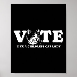 Affiche Comme Une Femme Sans Enfant Qui Vote Drôle Kamala 