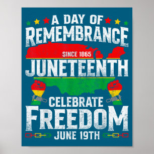 Affiche Commémoration célébrer liberté juneteenth noir