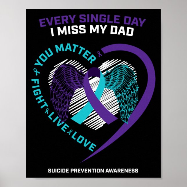 Affiche Commémoration en mémoire de Papa Prévention du sui (Devant)