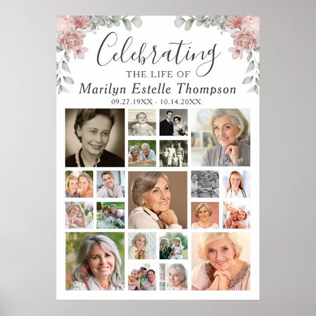 Affiche Commemoration Fleurs Célébrant la vie 21 Collage d (Devant)