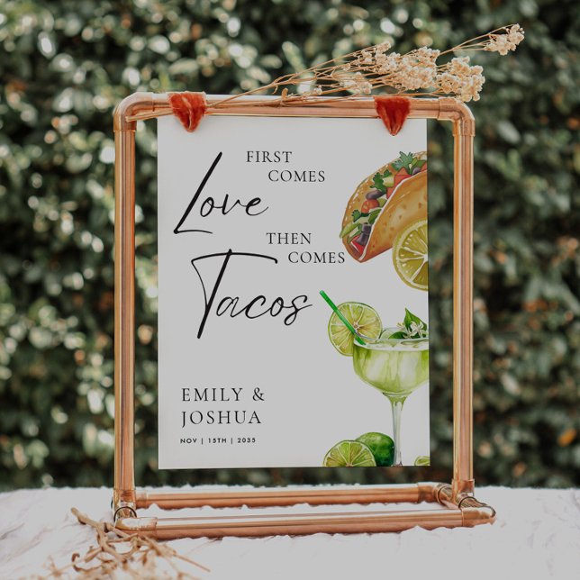Affiche Commence L'Amour Puis Vient Tacos Mariage Sign (Créateur téléchargé)