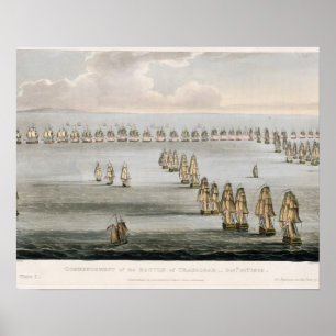Affiche Commencement de la bataille de Trafalgar, 21ème