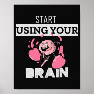 Affiche Commencez à utiliser votre cerveau   Conception de