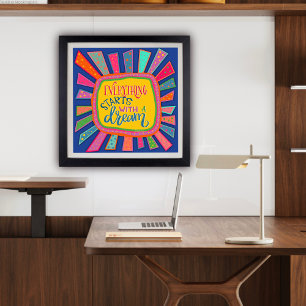 Affiche Commencez avec une citation amusante et colorée av