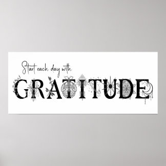 Affiche Commencez chaque jour avec gratitude Lotus lune sp