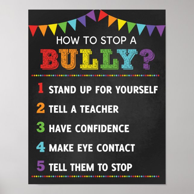 Affiche Comment Arrêter Une Campagne Anti-Bully School (Devant)
