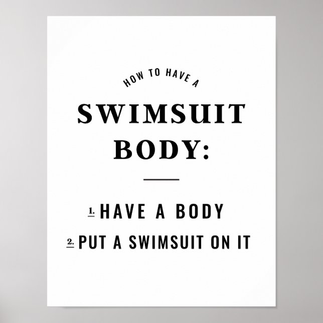 Affiche Comment avoir un corps de maillot de bain IMPRIMER (Devant)