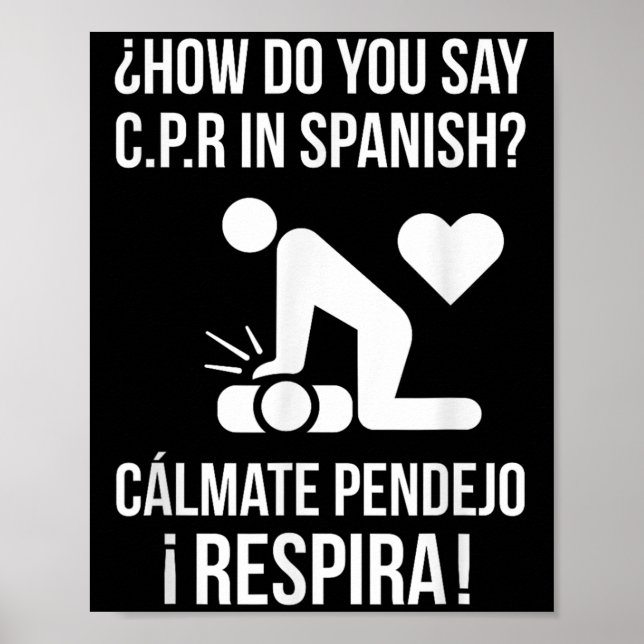 Affiche Comment Dites-Vous C.p.r En Espagnol_ Calmate Y Re (Devant)