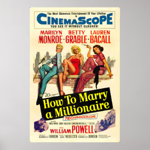 Affiche Comment épouser un millionnaire Rétro Marilyn Monr