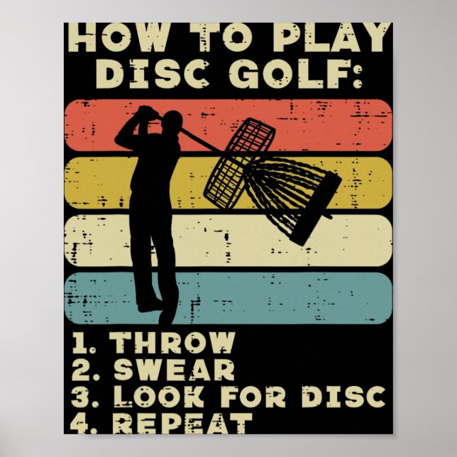 Affiche Comment jouer au golf de disque Sunset Retro Frisb (Devant)