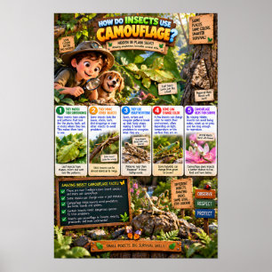 Affiche Comment les insectes utilisent le camouflage Infog