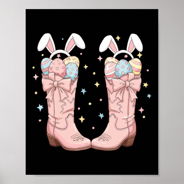 Affiche Comment Pâques Ouest Bunny de Pâques Bottes de Cow (Devant)