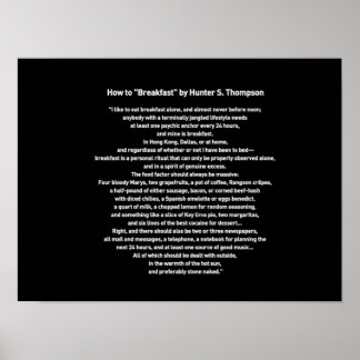 Affiche Comment prendre un petit-déjeuner par Hunter S Tho