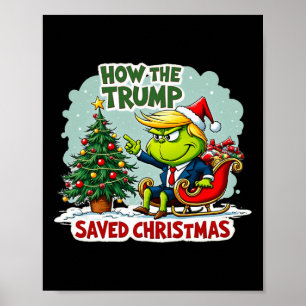 Affiche Comment Trump a sauvé Noël Drôle Trump Christma