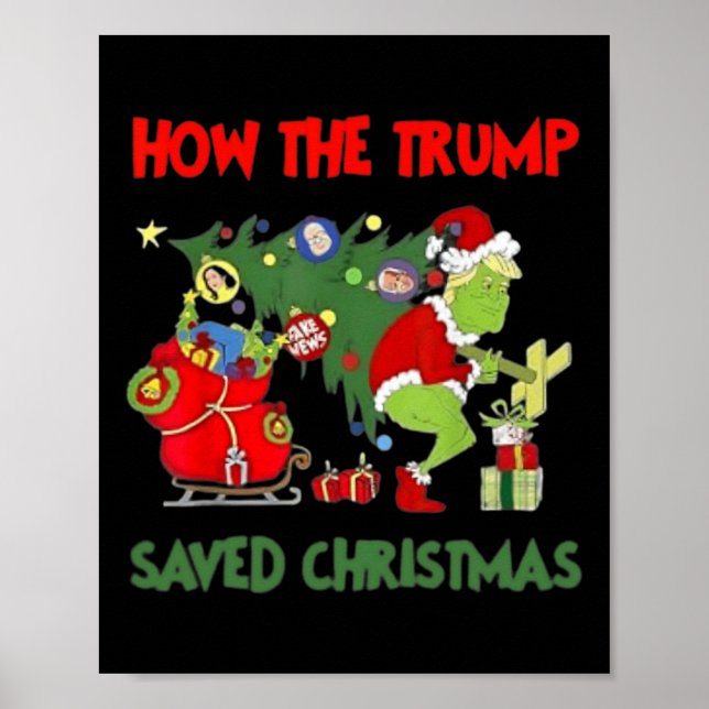 Affiche Comment Trump a sauvé Noël Drôle Trump Christma (Devant)