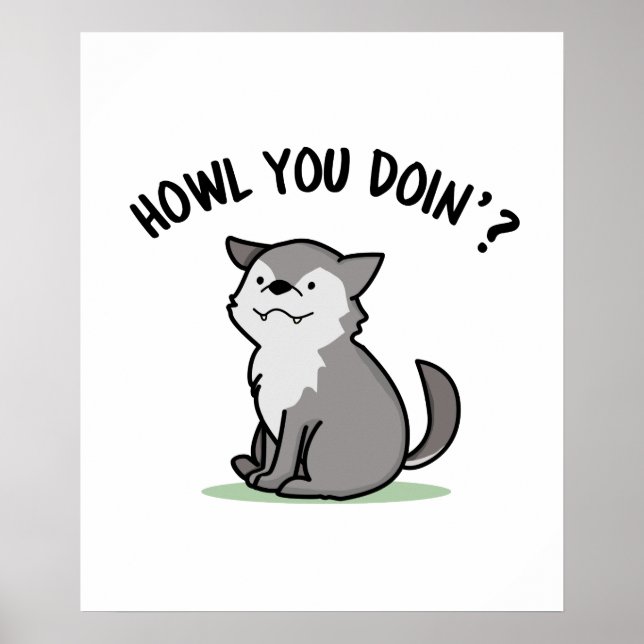Affiche Comment tu fais Funny Baby Wolf Pun (Devant)