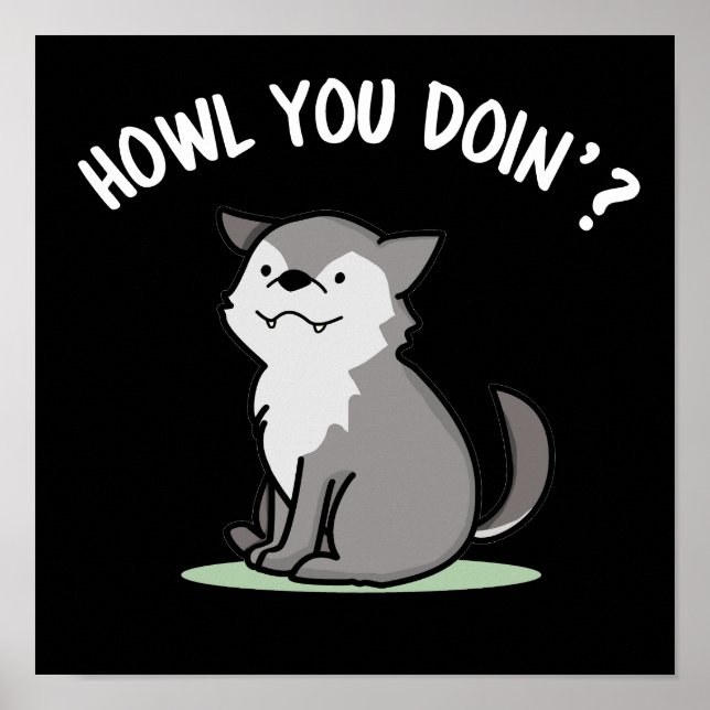 Affiche Comment tu fais Funny Baby Wolf Pun Dark BG (Devant)