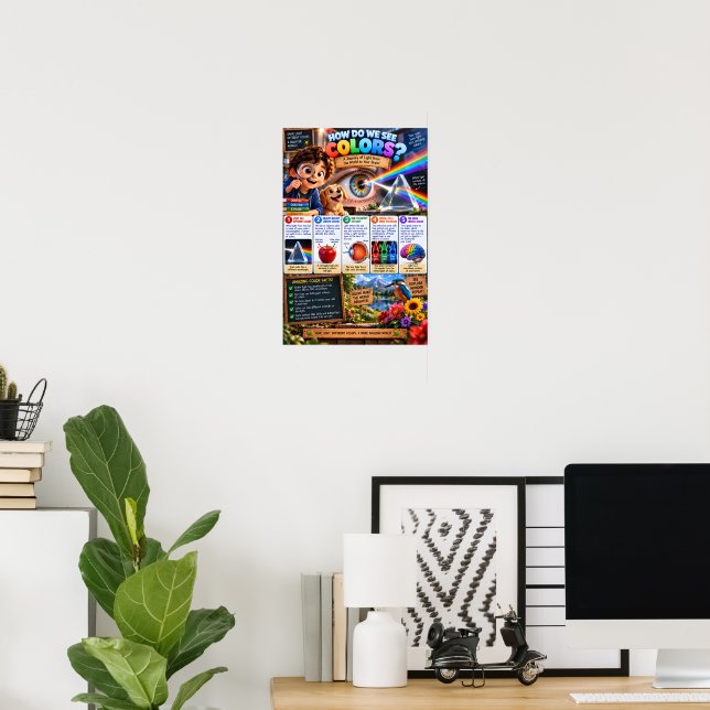 Affiche Comment voyons-nous les couleurs Infographie (Bureau à domicile)