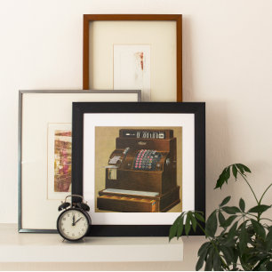 Affiche Commerce de détail vintage, Registre des antiquité