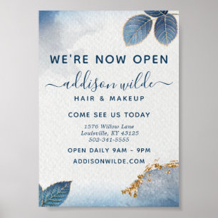 Affiche commerciale feuilles botaniques aquarelle