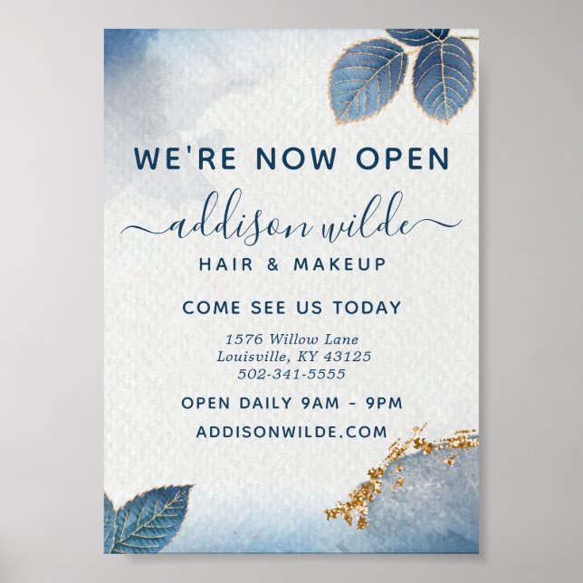 Affiche commerciale feuilles botaniques aquarelle  (Devant)