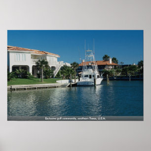 Affiche Communauté exclusive du golfe, sud du Texas, États