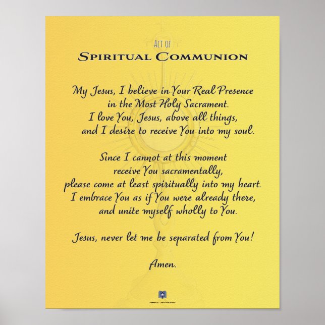 Affiche Communion spirituelle, Acte de (Devant)