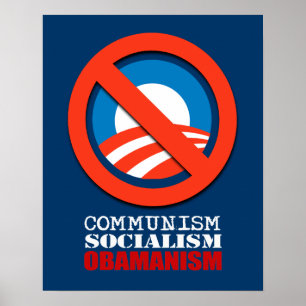 AFFICHE COMMUNISME, SOCIALISME, OBAMANISME