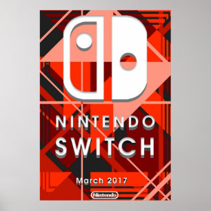Affiche Commutateur Nintendo Abstrait