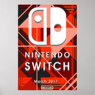 Affiche Commutateur Nintendo Abstrait
