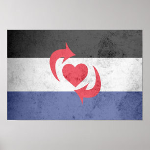 AFFICHE COMMUTEZ LE DRAPEAU DE FIERTÉ