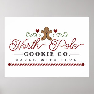 Affiche Compagnie de biscuits du Pôle Nord Noël