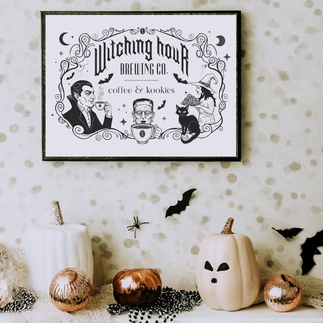 Affiche Compagnie de café épouvantable d'Halloween Impress (Créateur téléchargé)