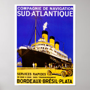 Affiche Compagnie De Navigation Sud Atlantique