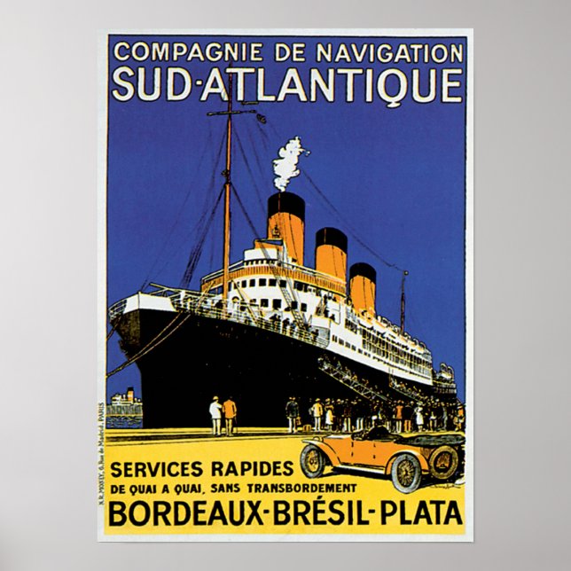 Affiche Compagnie de Navigation Sud-Atlantique (Devant)