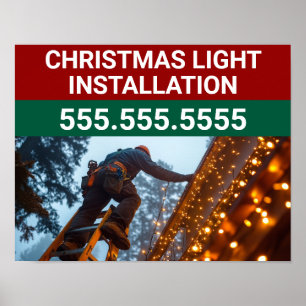 Affiche Compagnie d'installation de lumière de Noël person